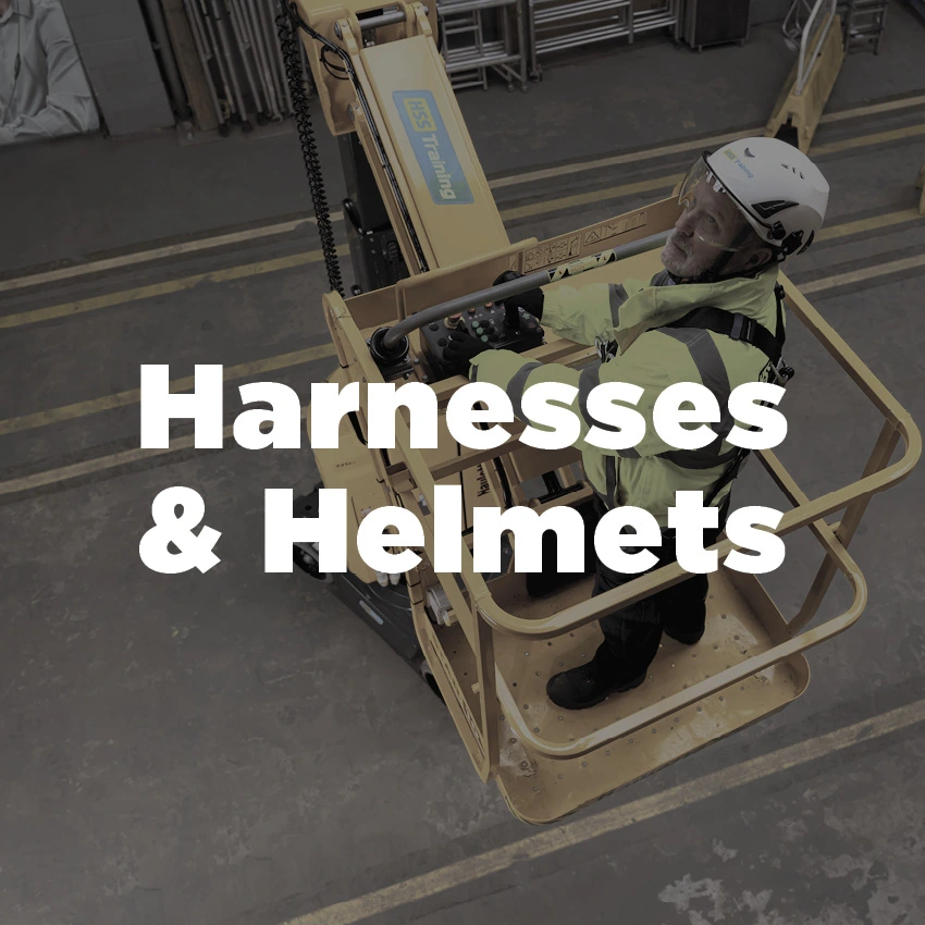 Overhead shot of a construction worker operating a MEWP on a HSS Training course
